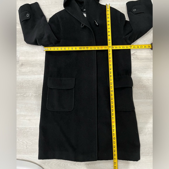 Cinzia Rocco Due Alpaca Wool Blend Jacket Coat Women 12 Single Breast Black Hood - Picture 16 of 16